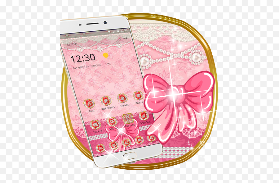 Pink Diamond Rose Theme 114 Download Android Apk Aptoide - Smartphone Png,Pink Phone Icon