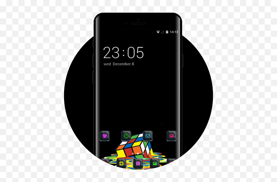 Cool Theme Rubiks Cube Colorful Melting - Electronics Brand Png,Icon Wallpaper For Android