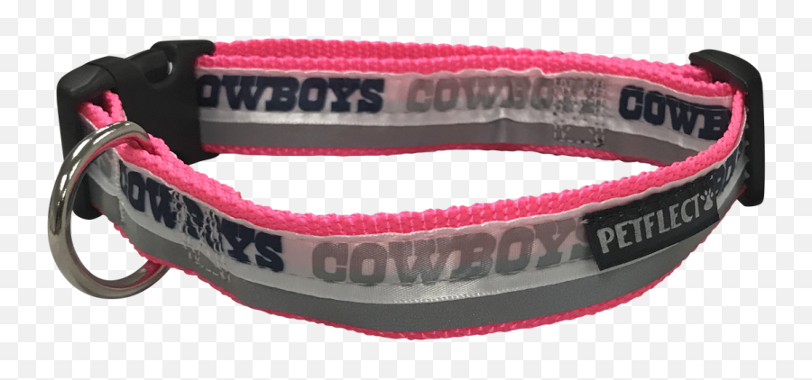 Dallas Cowboys Dog Collar - Reflective Pink Nylon Super Strength Nfl Team Logos Great Dane Png,Dallas Cowboy Logo Images