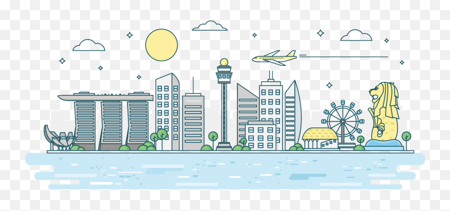 Miscellaneous Category World Image - Singapore City Vector Png,City Scape Png