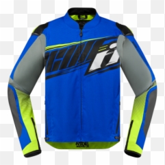 Icon - Overlord SB2 Prime Jacket Blue Leather King u0026 KingsPowerSports Icon Sb2 png