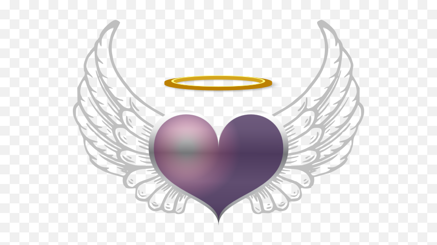 Purple Angel Wings Clip Art - Vector Clip Art Purple Heart Angel Wings Png,Angel Wings Png