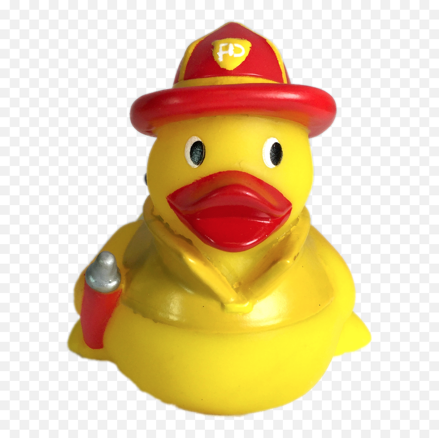 Download Fireman Rubber Duck With Red Helmet Oxygen Tank - Bath Toy Png,Rubber Duck Transparent Background