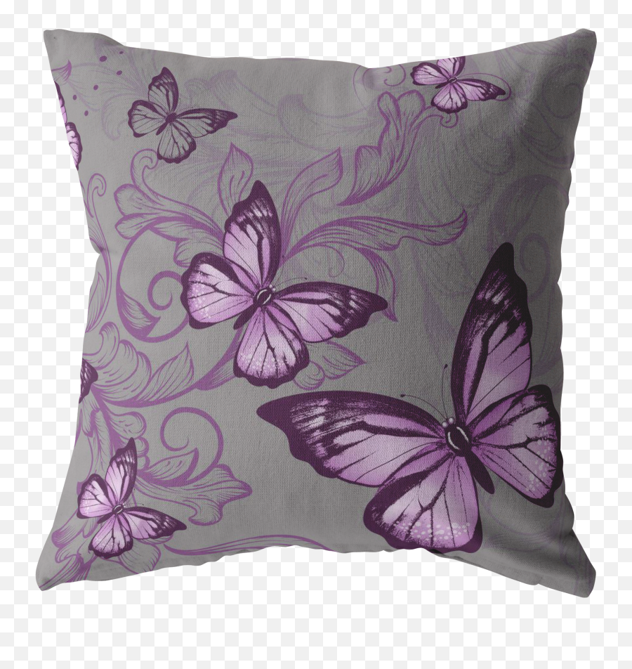Purple Butterfly Png - Cushion,Purple Butterfly Png