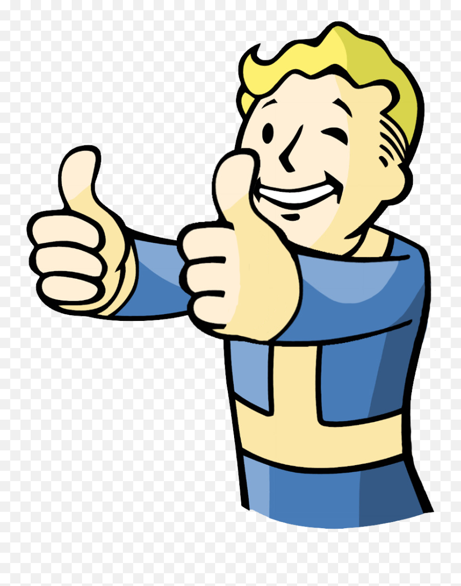 Download Boy Thumbs Up Image - Vault Boy Full Size Png Transparent Vault Boy Thumbs Up,Thumbs Up Emoji Transparent