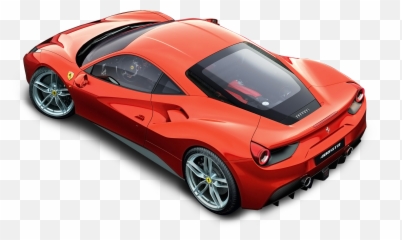 Red Ferrari Top View Car Png Image - 488 Gtb