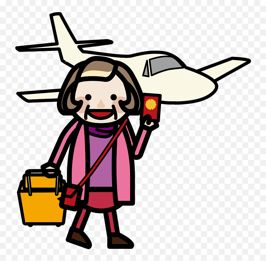 Grandmother Travel Aircraft Clipart Free Download Png