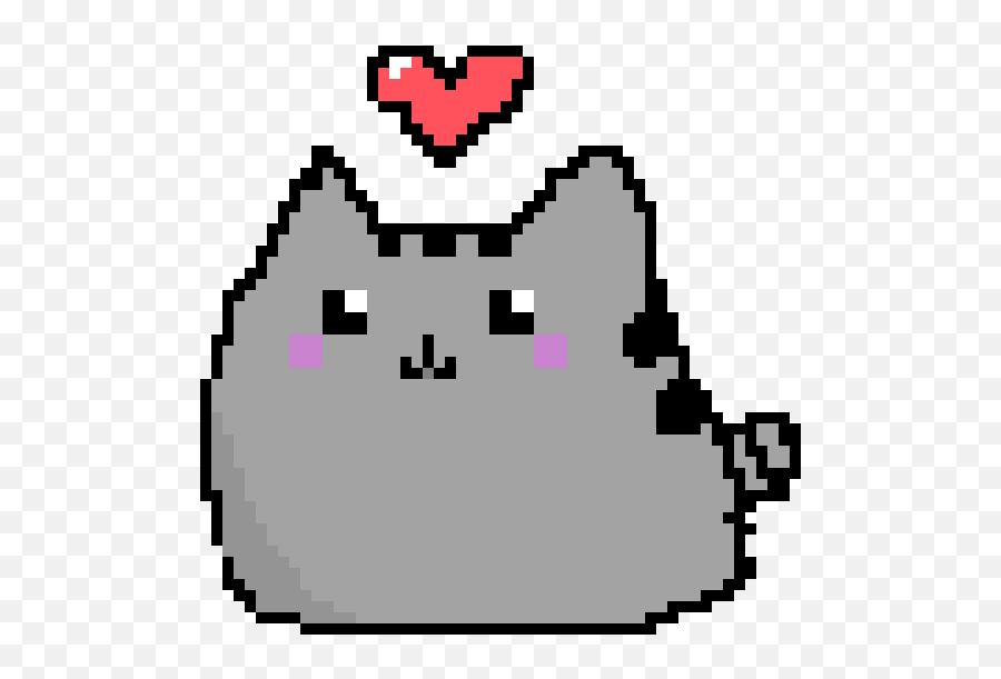 Pusheen Cat With Heart Pixel Art - Portable Network Graphics Png,Pusheen Cat Png