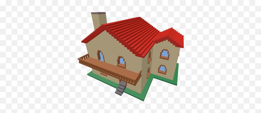 Double Story Old House With Small Room And Balcony - Roblox Low Slope Png,Old House Png
