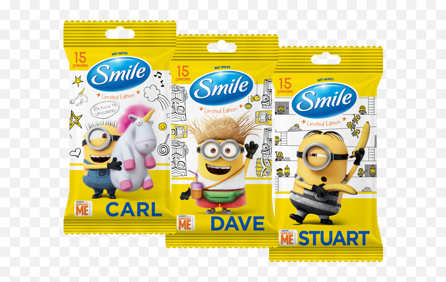 Smile Minions Wet Wipes Enriched With Vitamins 15pcs - Minions Wet Wipes Png,Minions Transparent