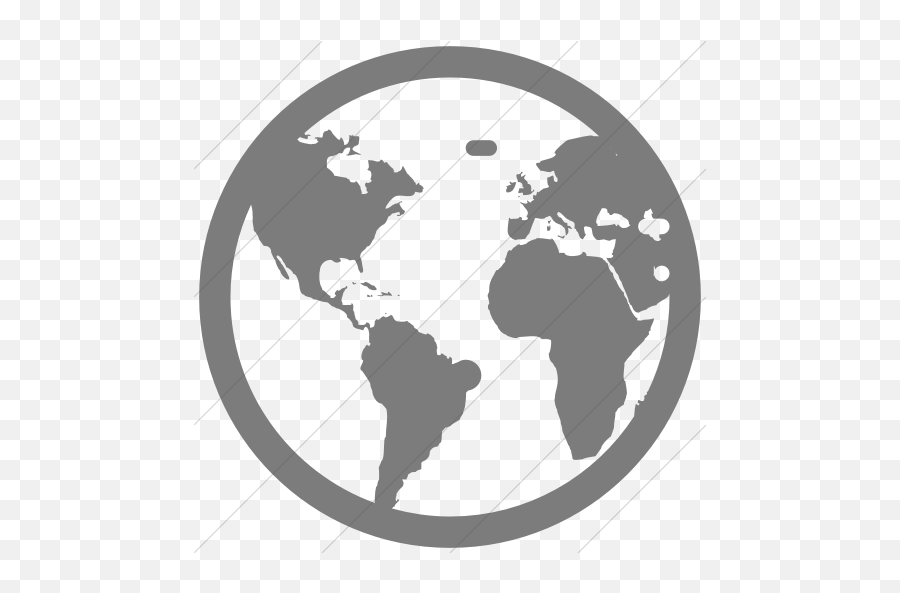Iconsetc Simple Dark Gray Broccolidry Globe Icon - Paper World Map Black And White Png,World Icon Png