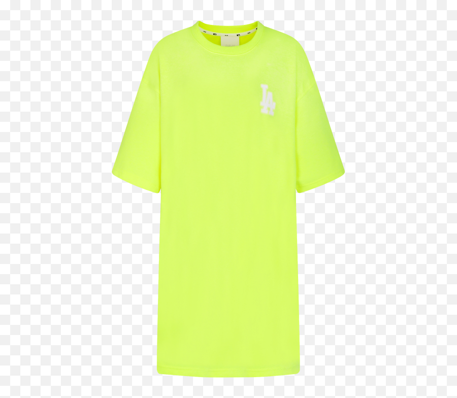 Neon Big Logo Over Fit Short Sleeve Dress La Dodgers - Tommy Hilfiger Neon T Shirt Png,Dodgers Logo Image