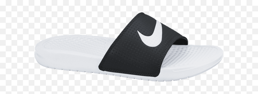Nike Benassi Swoosh Blackwhite - White Release Info 312432019 Slipper Png,White Swoosh Png
