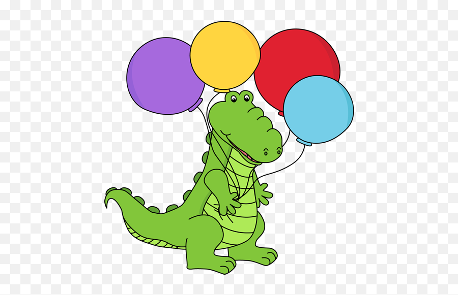 Alligator With Balloons Clip Art - Alligator With Balloons Image Alligator Picture Clip Art Png,Real Balloons Png