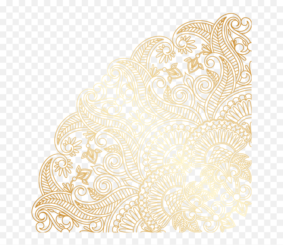 Mandala Swirls Design Pattern Paisley Gold Decor Decora - Illustration Png,Paisley Png