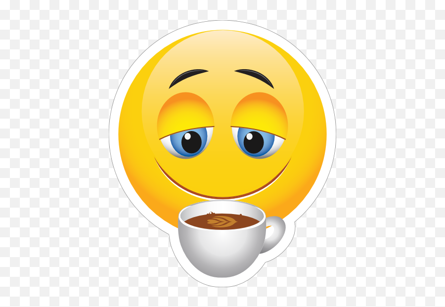 Cute Coffee Lover Emoji Sticker - Smiley Png,Coffee Emoji Png