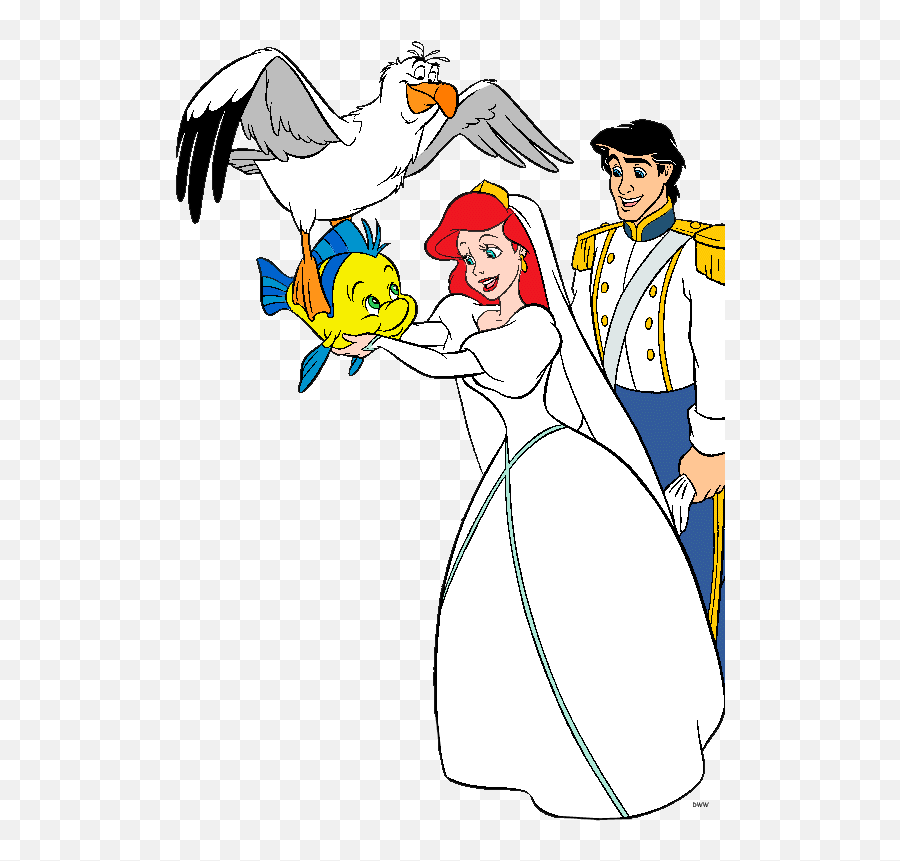 Wedding Cliparts Transparent - Ariel And Friends Colouring Png,Disney Clipart Transparent Background