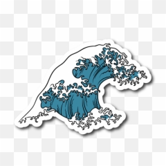 Blue Waves Png - Wave Clip Japanese Blue Aesthetic Sticker