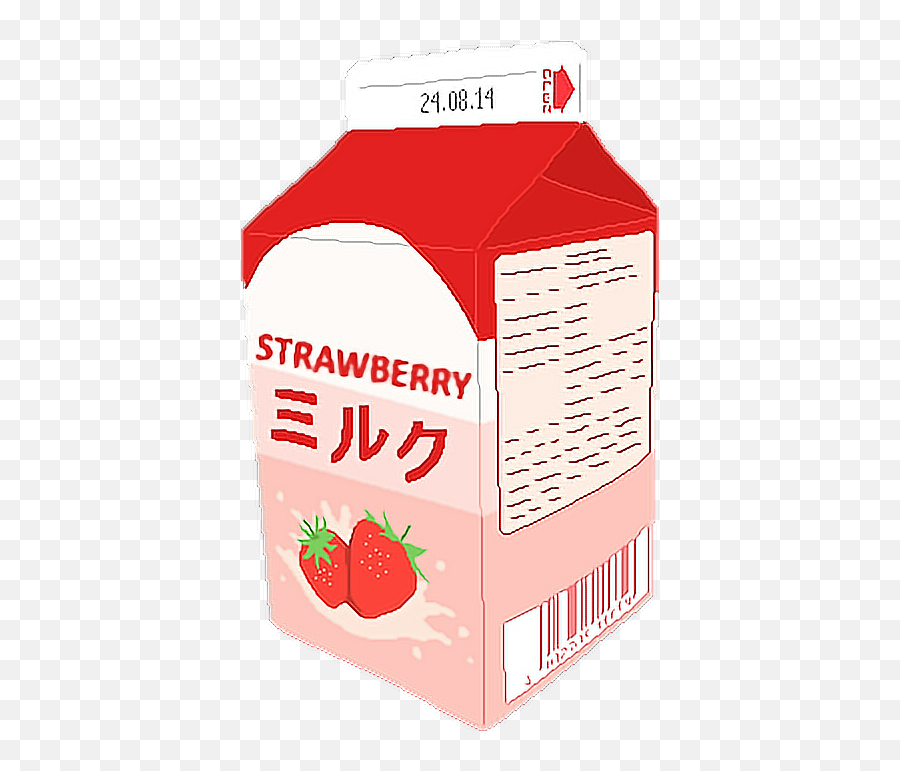 Strawberry Milk Strawberrymilk Aesthetic Pink - Strawberry Milk Transparent Aesthetic Png,Strawberry Clipart Png