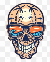 Skull Beach - Beach Skull Tattoo Png,Beach Png