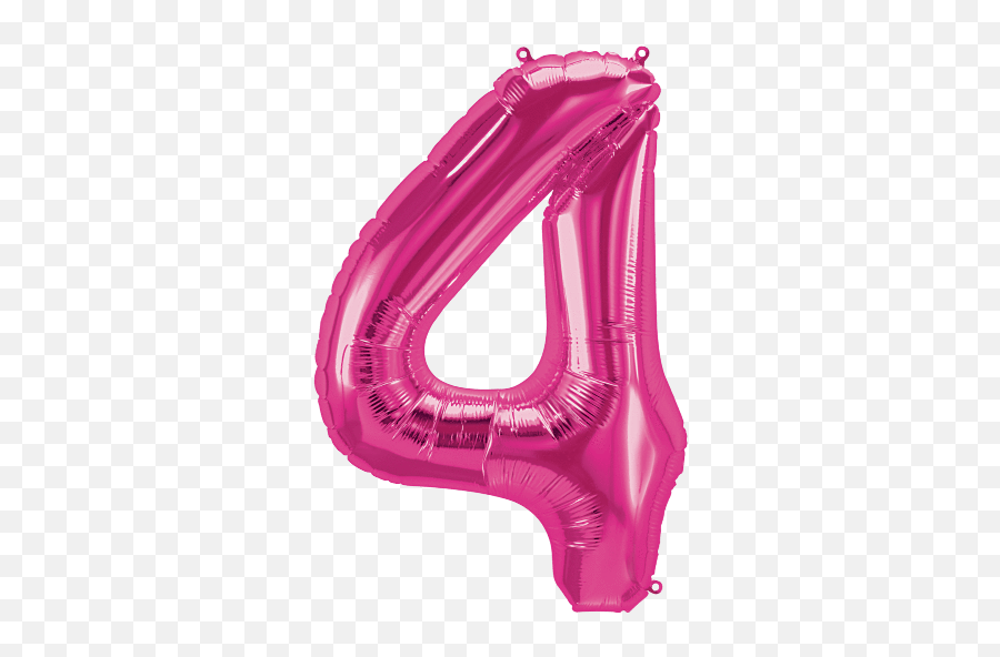 Magenta Number 4 Four 34 Png Pink Balloon