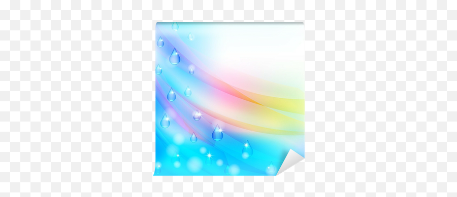 Delicate Background With Rain Drops And Rainbow Wall Mural U2022 Pixers - We Live To Change Display Device Png,Rain Drops Transparent Background