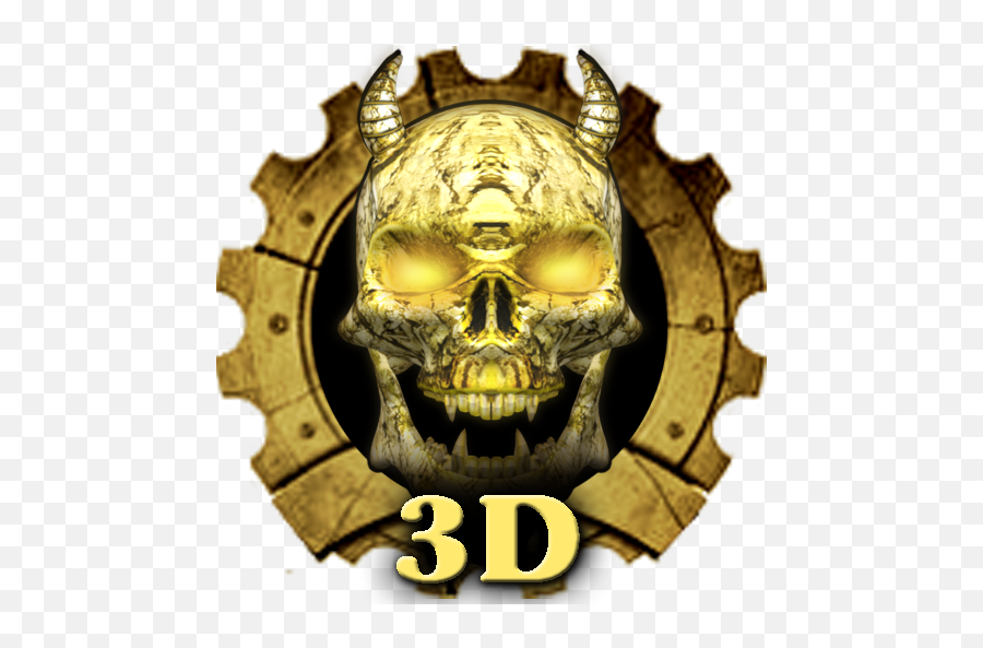 3d Wooden Vampire Skull Theme - U200c Google Play Skull Png,3d Skull Png
