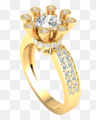 Details About 140ct Round Brilliant Cut Diamond Iced Out Engagement Ring For Women 10k Gold - png