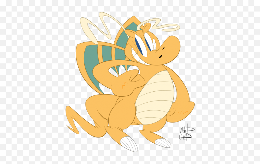 Pokemon Em Cartoon - Dragonite Full Size Png Download Dratini,Dragonite Png