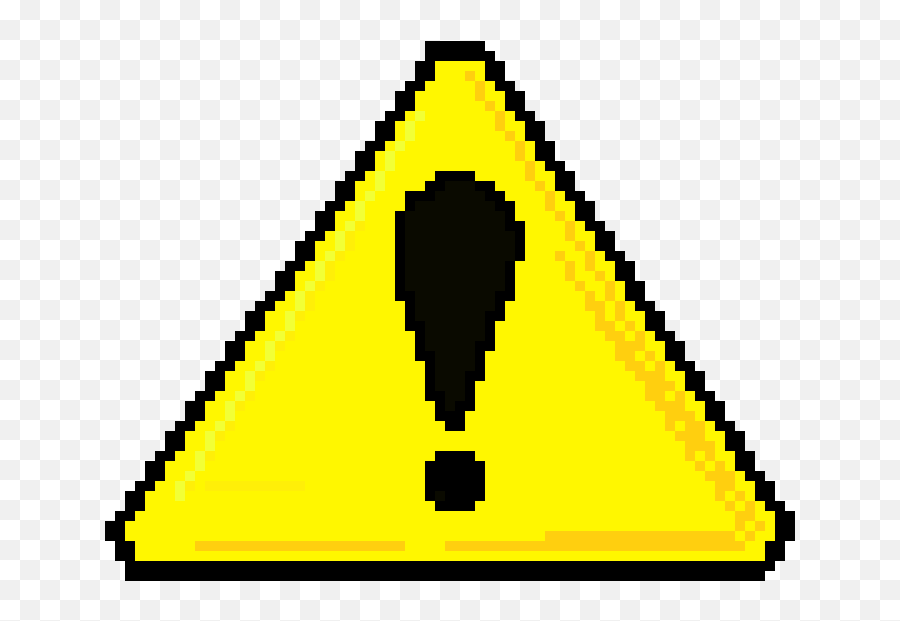 Download 8 Bit Caution Symbol - Pixel Art Full Size Png 8 Bit Warning Sign,Caution Png