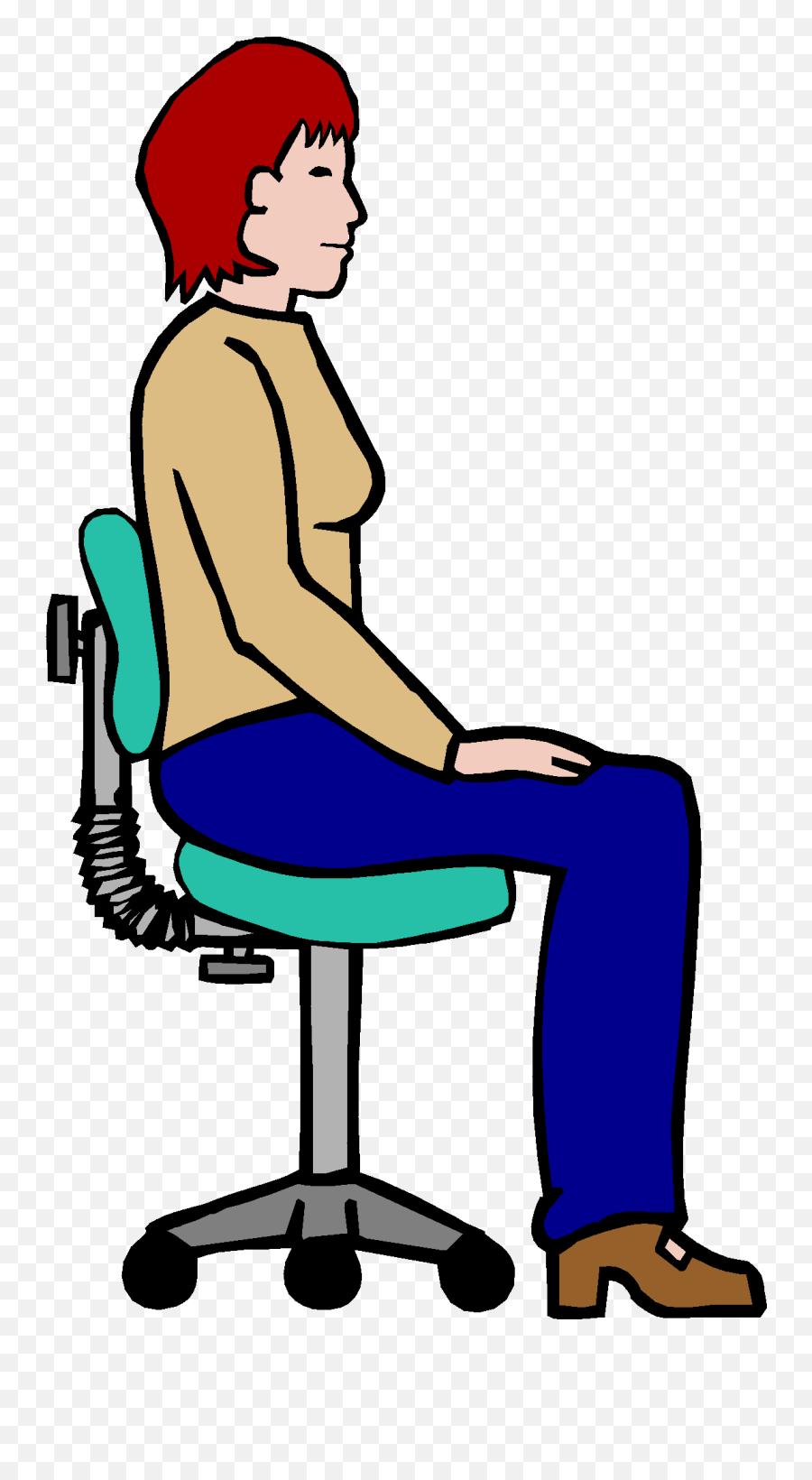 Sit Up Straight Clip Art - Person Sitting Straight In Chair Sit Straight Clipart Png,Person Sitting In Chair Png