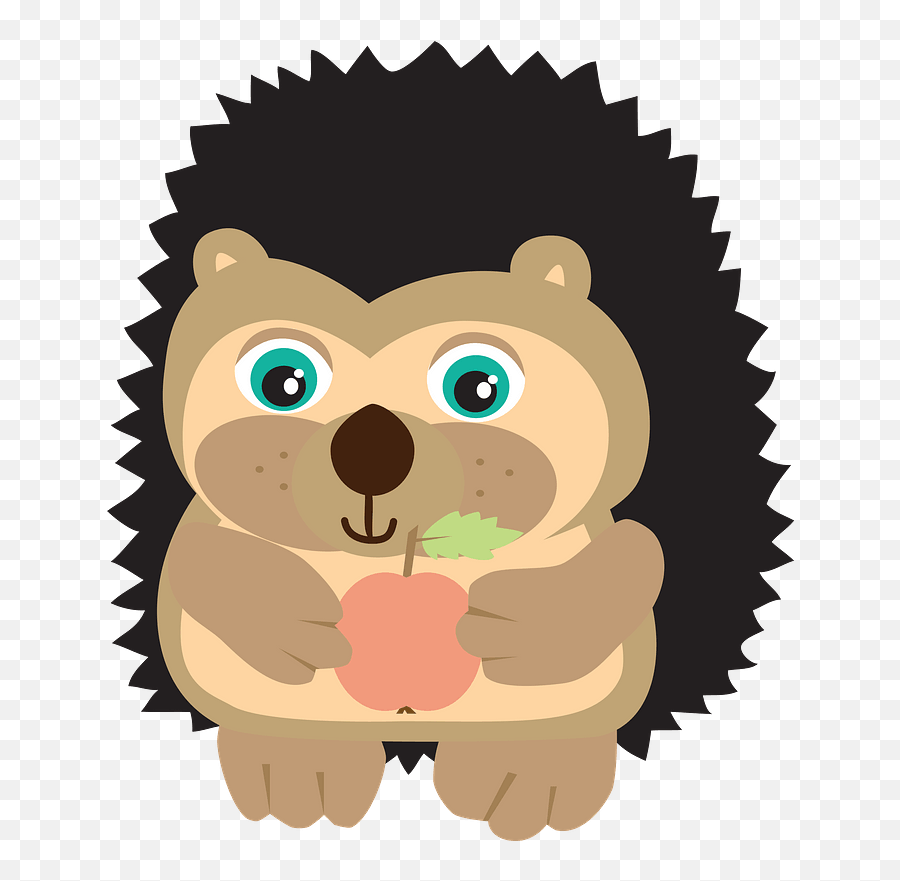 Cartoon Hedgehog Holding An Apple Clipart Free Download - Dzie Jea Medale Png,Cartoon Apple Png