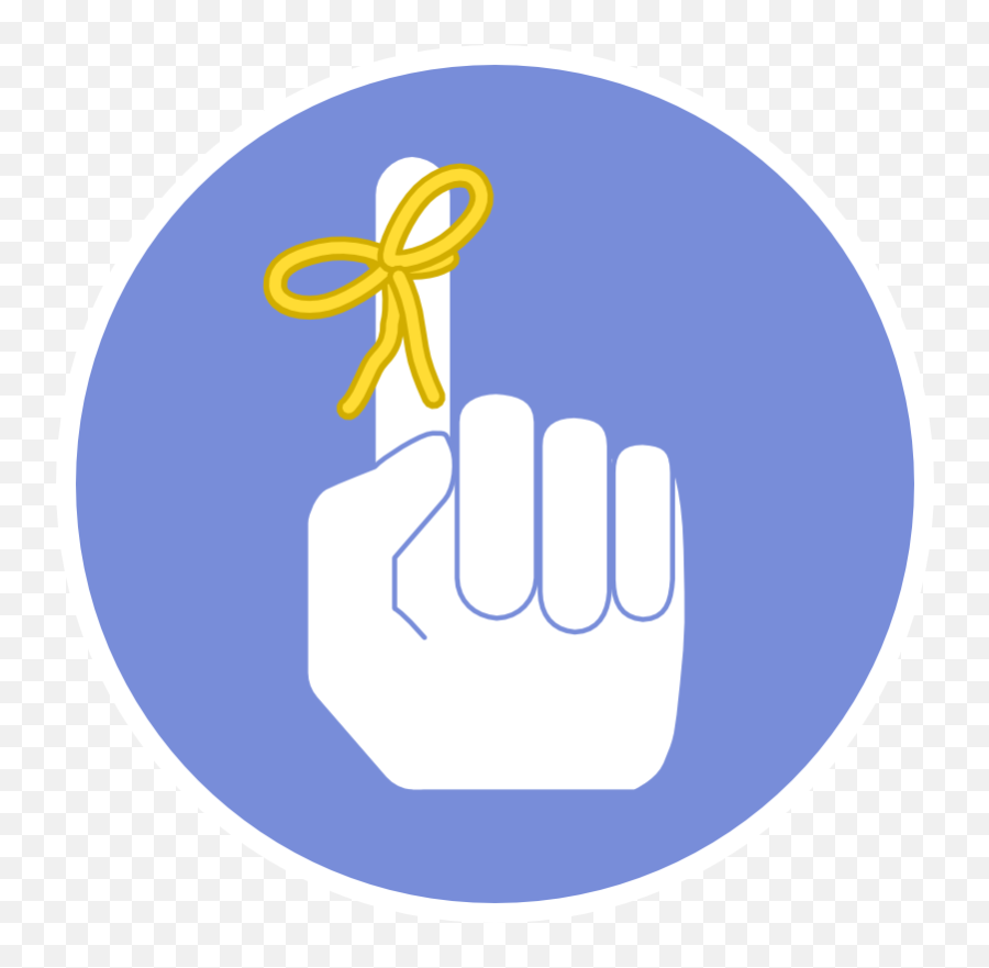 Download Remember Finger Png - Finger Remember Icon Full Finger With Ribbon Transparent Png,Remember Png
