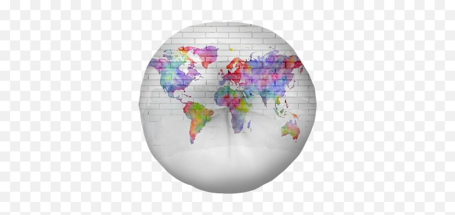 Download Watercolor World Map - Ymca Around The World Png,Broken Brick Wall Png