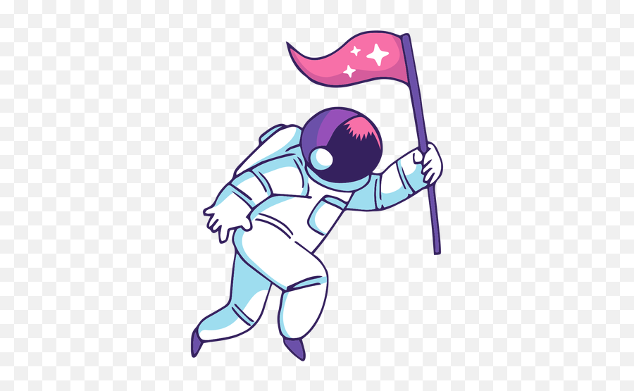 Astronaut Holding Flag Cartoon - Transparent Png U0026 Svg Animated Astronaut Cartoon Png,Astronaut Transparent