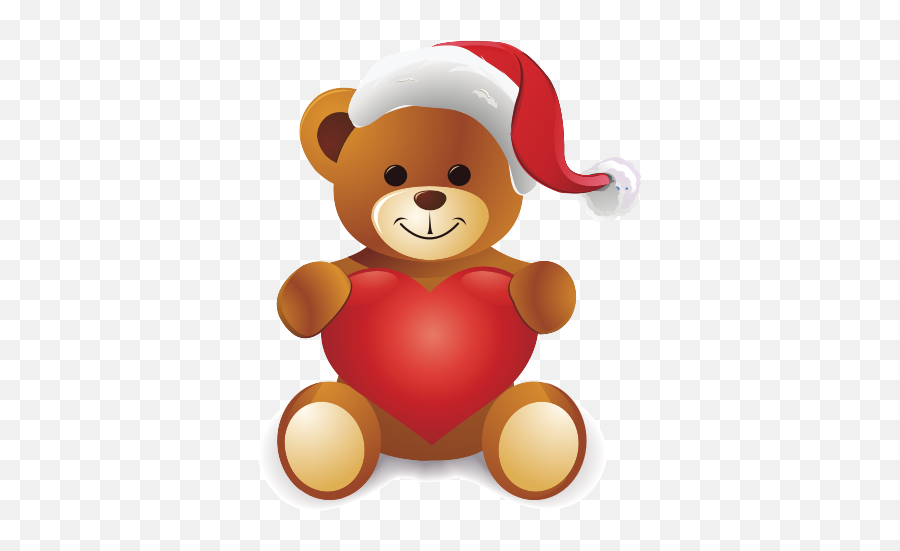 Santa Teddy Bear Christmas Love Heart Free Icon - Icon Valentines Teddy Bear Clipart Png,Teddy Bear Icon