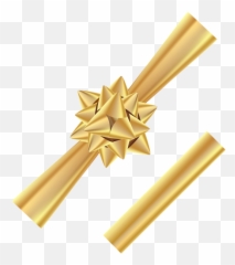Ribbon Gold Transparent Png Image - Bow