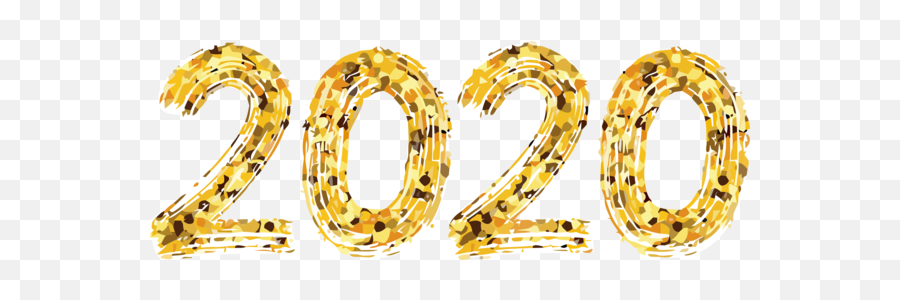 New Year 2020 Yellow Body Jewelry Font - 2020 In Fireworks Png,Gold Fireworks Png