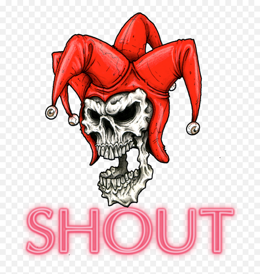 Mq Red Skull Joker Words Skulls - Skull With Jester Hat Png Skull With Jester Hat,Transparent Skulls