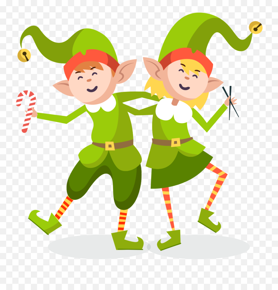 Two Christmas Elves Holding Each Otheru0027s Shoulders Png Elf Icon