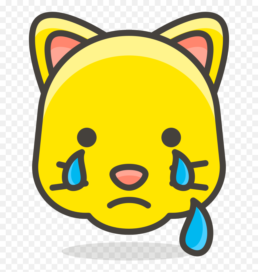 Download Hd 103 Crying Cat Face - Draw Heart Eye Emoji Draw A Sad Cat Face Png,Cry Emoji Png