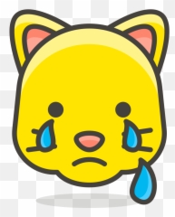 Download Hd 103 Crying Cat Face - Draw Heart Eye Emoji A Sad png