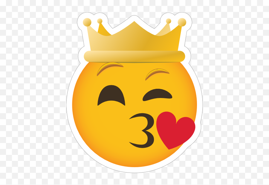 Phone Emoji Sticker Crown Blowing A Kiss - Emoji Stiker Png,Kiss Emoji Png