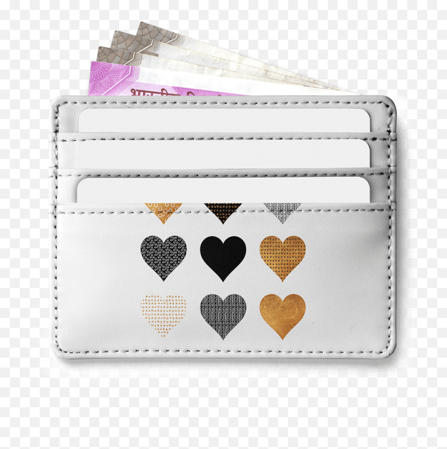 Dailyobjects Gold Hearts Skinny Fit Card Wallet Buy Online - Wallet Png,Gold Hearts Png