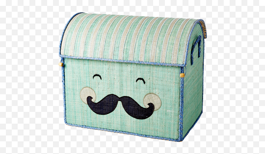 Rice Dk Toy Basket Pastel Green With Smiling Moustache L - Toy Png,Moustache Transparent