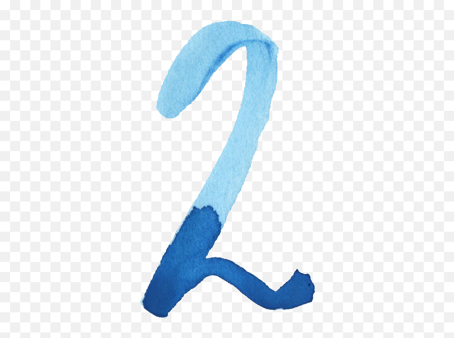 Blue Watercolor Numbers - Watercolor Numbers Transparent Png,Number 2 Transparent