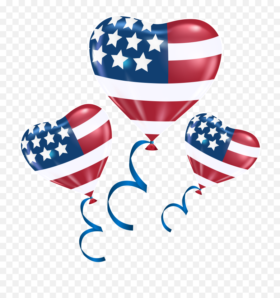 Library Of Usa Flag Heart Picture Black And White Png Files - Fourth Of July Balloons Png,American Flag Png Free