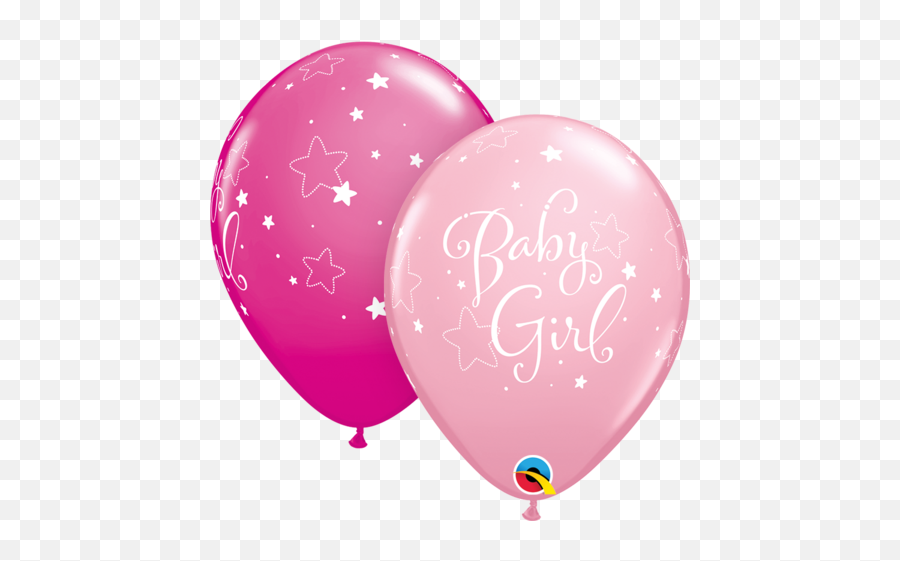 28cm11 Pink Baby Girl Stars Latex Balloon - Baby Boy Balloons Png,Pink Balloon Png