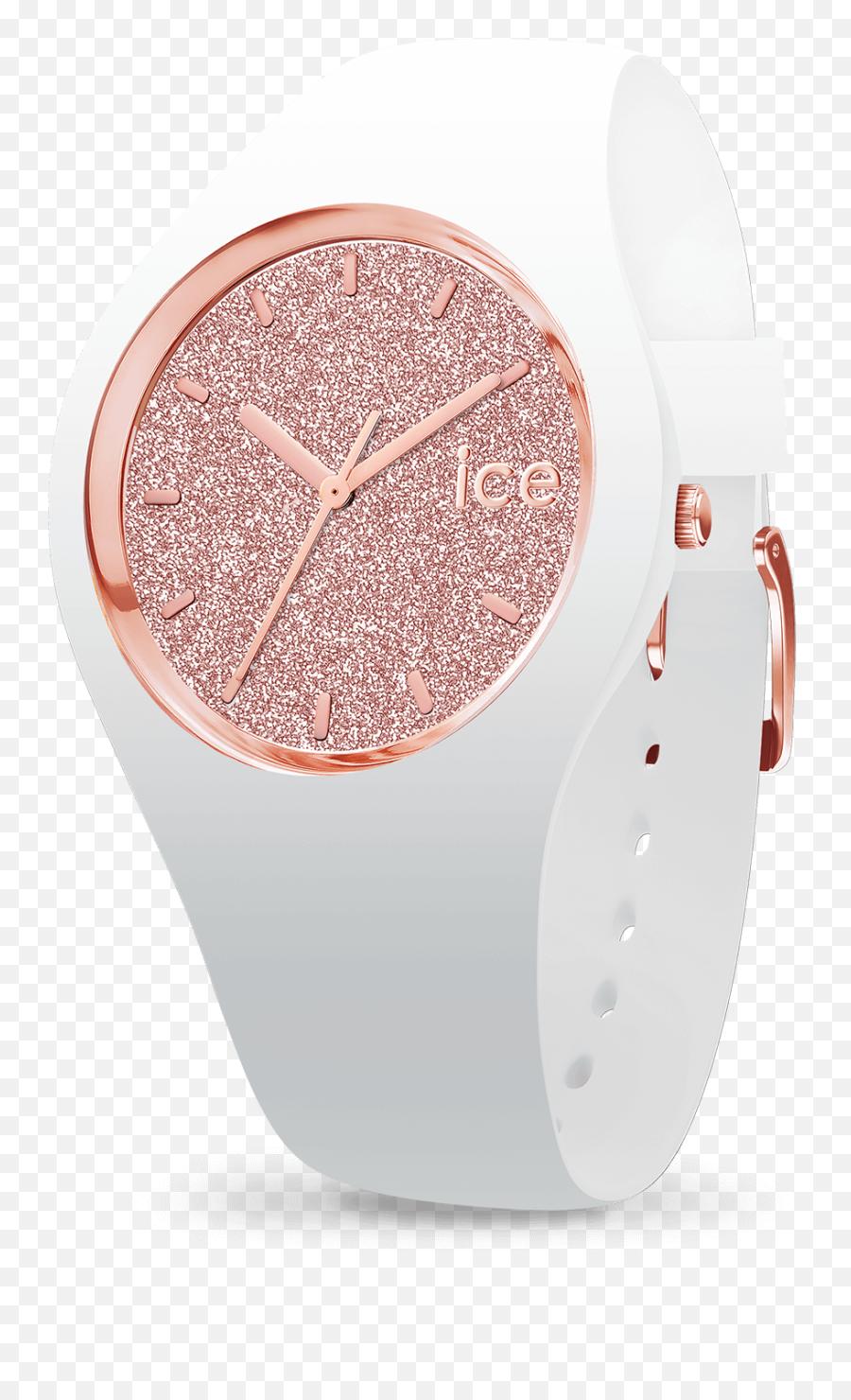 Ice - Watch Ice Glitter White Rosegold Medium Ice Watch Biay Damski Png,Glitter Transparent