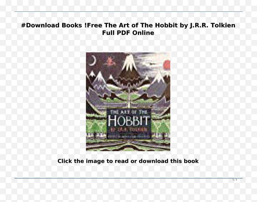 Download Books Free The Art Of Hobbit By Jrr Tolkien - The Hobbit Png,The Hobbit Png